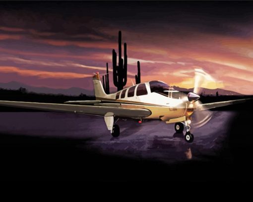 Beechcraft Bonanza Art paint by number