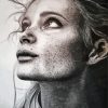 Black And White Girl With Freckles Art paint by number