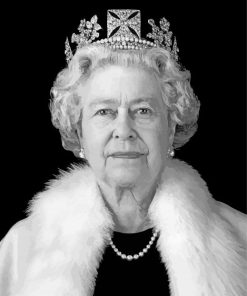 Black And White Queen Elizabeth paint by number