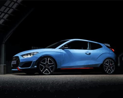 Blue Veloster Car paint by number