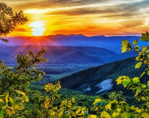 Blue Ridge Mountains Paint by number