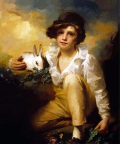 Boy And Rabbit Raeburn Paint by number