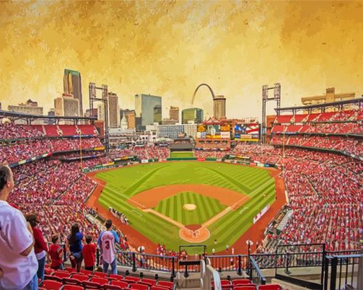 Busch Stadium paint by number