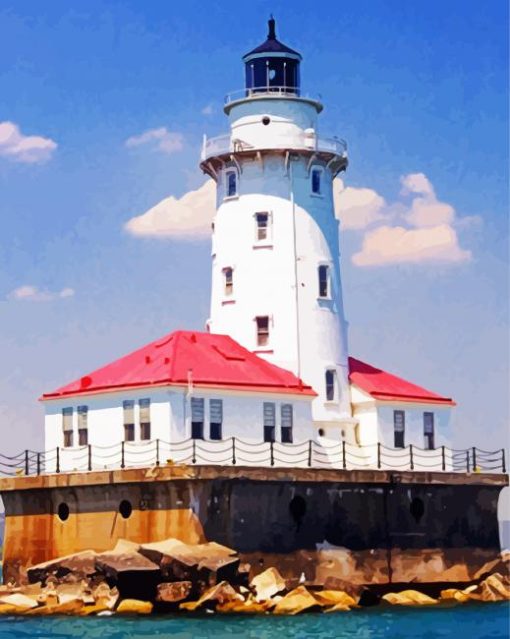 Chicago Lighthouse Art paint by number