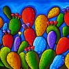 Colorful Cactus paint by number