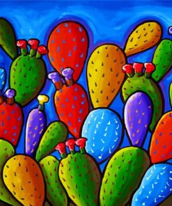 Colorful Cactus paint by number