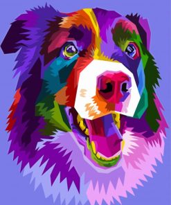 Colorful Border Collie Paint by number