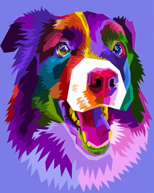 Colorful Border Collie Paint by number