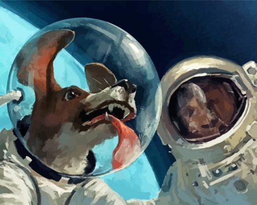 Dog In Space paint by number