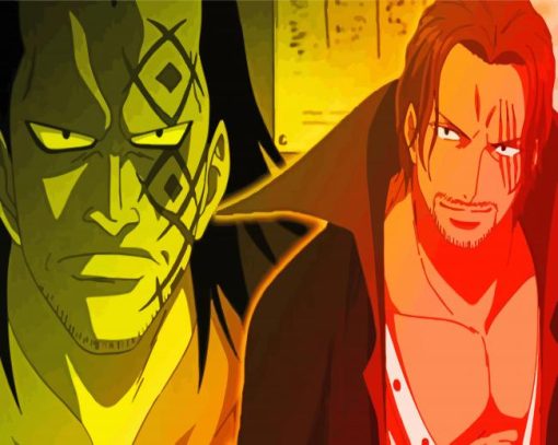 Dragon And Shanks One Piece Anime paint by number