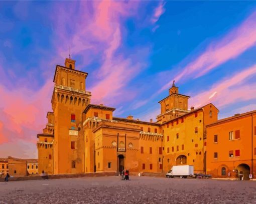 Este Castle Ferrara paint by number