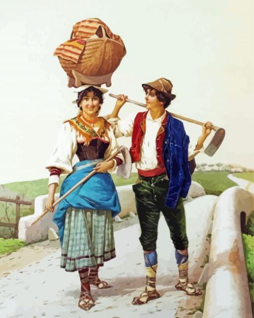 Farmer Man And Women paint by number