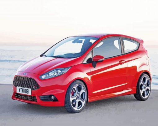 Fiesta ST Car Beach paint by number