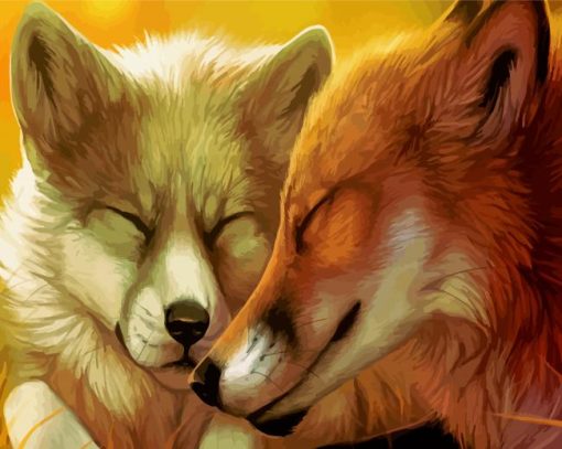 Fox And Wolf paint by number