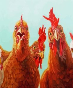 Funny Chickens paint by number