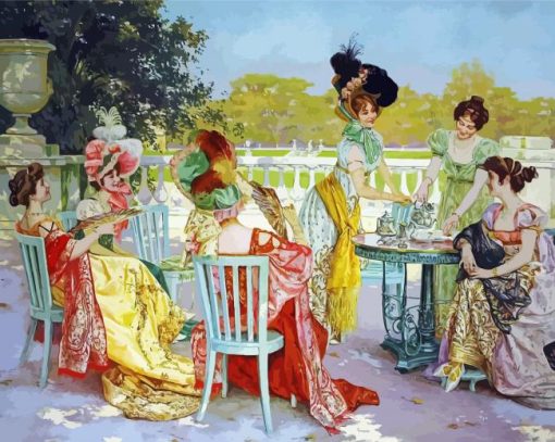 Girls Tea Party paint by number