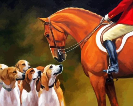 Horses And Hounds Paint by number