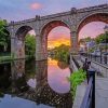 Knaresborough Canal At Sunset paint by number