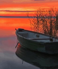 Lake Balaton Boat Sunset paint by number