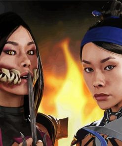 Mileena And Kitana paint by number