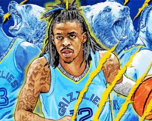 Memphis Grizzlies Basketball Players Paint by number