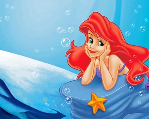 Mermaid Ariel Starfish paint by number