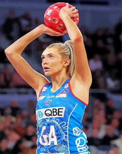 Netball Player Helen Housby Paint by number