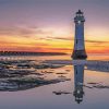 New Brighton Lighthouse At Sunset paint by number