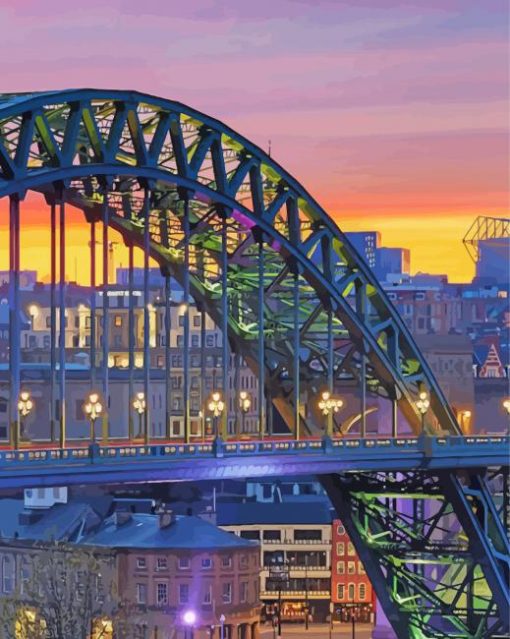 Newcastle Upon Tyne Bridge paint by number