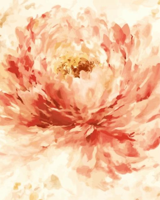 Pink And Gold Abstract Flower paint by number