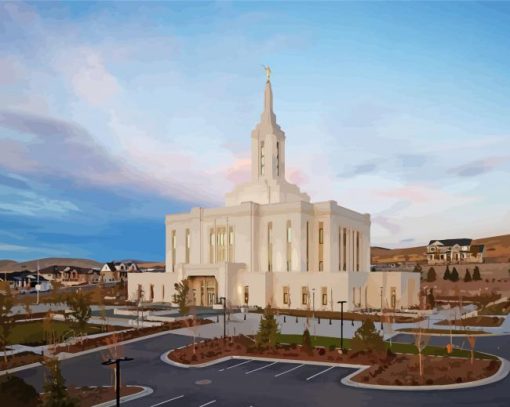 Pocatello Idaho Temple USA Paint by number