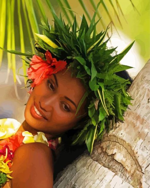 Polynesian Woman Paint by number