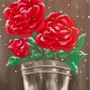 Red Flowers Snow Art paint by number