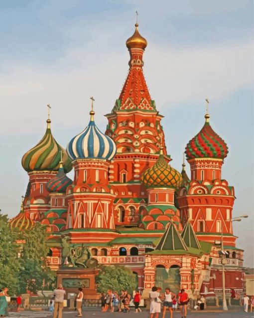 Saint Basils Cathedral Moscow paint by number