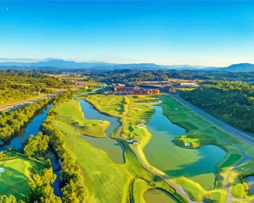 Sevierville Tennesee Golf paint by number