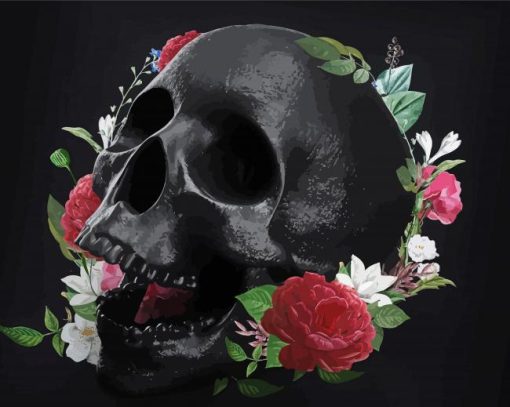 Skull And Flower paint by number