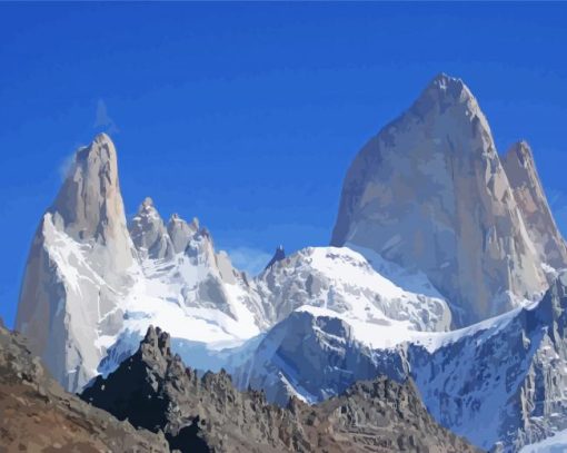 Snowy Fitz Roy paint by number