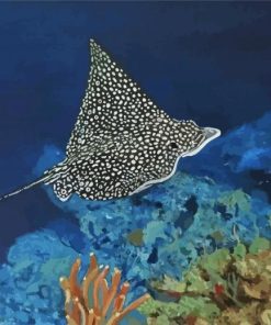 Spotted Eagle Ray Underwater paint by number