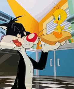 Sylvester And Tweety Sandwich paint by number