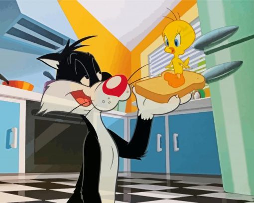 Sylvester And Tweety Sandwich paint by number