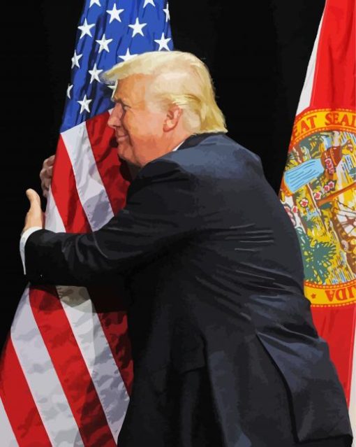 Trump And Flag Patriotic Art paint by number