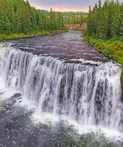 Upper Mesa Falls USA paint by number