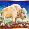 White Buffalo Animal Art paint by number