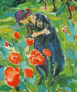 Woman And Poppies paint by number