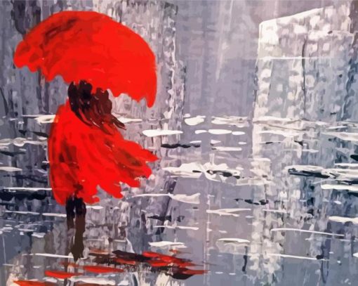 Woman In The Rain paint by number