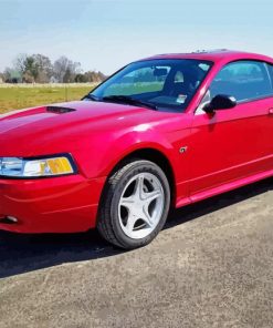 Aesthetic 2000 Red Mustang paint by number