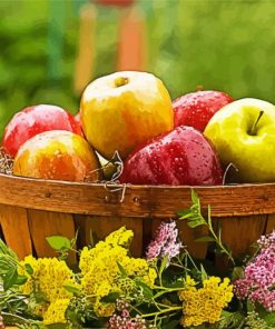 Aesthetic Apple Basket paint by number