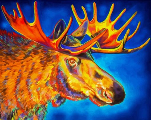 Aesthetic Moose Head Art Paint by number