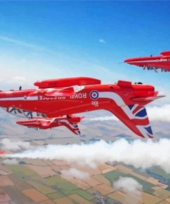 Aesthetic Red Planes paint by number