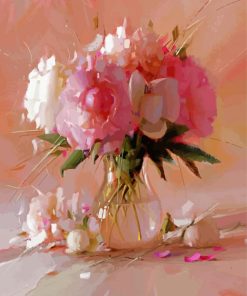 Aesthetic Still Life With Pink Peonies paint by number